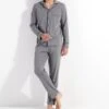 Hom Pyjama élégant Avec Chemise ALBERT Gris 1 Hom Pyjama élégant Avec Chemise ALBERT Gris -Lingerie Sipp albert pyj long ent boutonne gris oozu gris