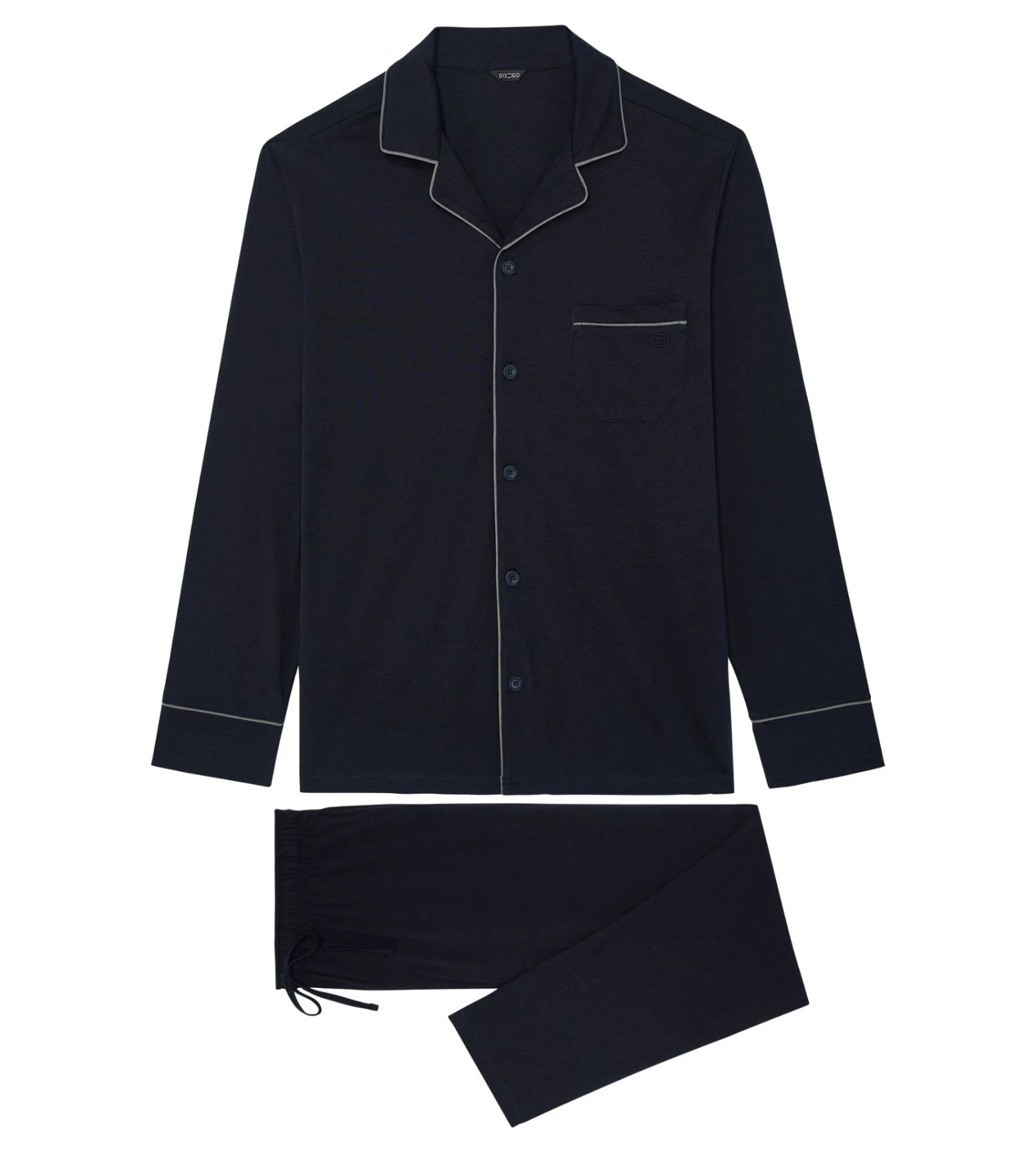 Hom Pyjama élégant Avec Chemise ALBERT Marine 4 Hom Pyjama élégant Avec Chemise ALBERT Marine – Image 2