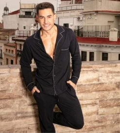 Hom Pyjama élégant Avec Chemise ALBERT Marine 12 Hom Pyjama élégant Avec Chemise ALBERT Marine -Lingerie Sipp albert pyj long ent boutonne marine oora bleu 2