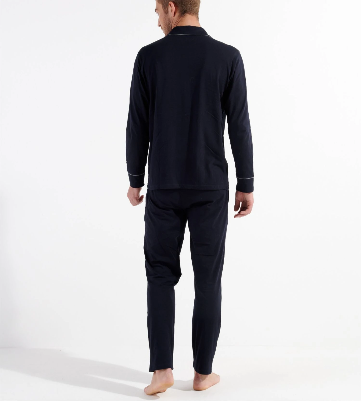 Hom Pyjama élégant Avec Chemise ALBERT Marine 7 Hom Pyjama élégant Avec Chemise ALBERT Marine – Image 5