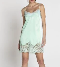 Nuisette Charme En Soie AMOUR NYMPHEA Jade Aqua -Lingerie Sipp amour nymphea nuisette charme soie jade aqua 1