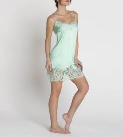 Nuisette Charme En Soie AMOUR NYMPHEA Jade Aqua -Lingerie Sipp amour nymphea nuisette charme soie jade aqua 2