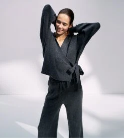 Triumph Amourette Cozy - Pantalon Large Gris Foncé en Maille Molletonnée pour Femme -Lingerie Sipp amourette cozy pantalon dark grey melange 5