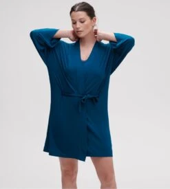 Simone Perele Kimono Aurore Bleu Poseidon -Lingerie Sipp aurore deshabille kimono bleu poseidon 2