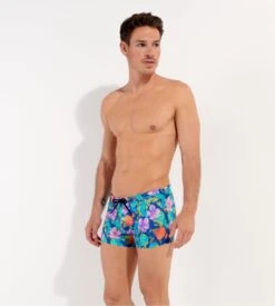 Boxer De Bain Imprimé Fleurs Pour Homme Balata -Lingerie Sipp balata boxer bain pora navy print bleu 4
