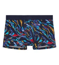 Hom Boxer BALI Navy Print – Boxer Homme en Microfibre à Motifs Vagues Multicolores -Lingerie Sipp bali boxer p0ra navy print bleu 1