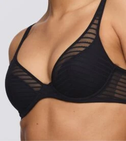 MARIE JO Soutien Gorge Demi Mousse Plongeant Basyl Noir -Lingerie Sipp basyl sga corb mousse decollete noir 2