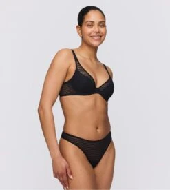 MARIE JO Soutien Gorge Demi Mousse Plongeant Basyl Noir -Lingerie Sipp basyl sga corb mousse decollete noir 4