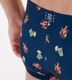 Hom Boxer De Bain Beach Club Navy Print -Lingerie Sipp beach club boxer bain i0ra navy print bleu 2