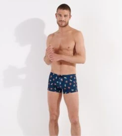 Hom Boxer De Bain Beach Club Navy Print -Lingerie Sipp beach club boxer bain i0ra navy print bleu 5