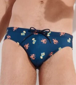 Hom Slip de Bain Mini Beach Club Navy - Imprimé Abstrait Bleu Marine et Blanc 12 Hom Slip de Bain Mini Beach Club Navy - Imprimé Abstrait Bleu Marine et Blanc -Lingerie Sipp beach club mini bain i0ra navy print bleu 3