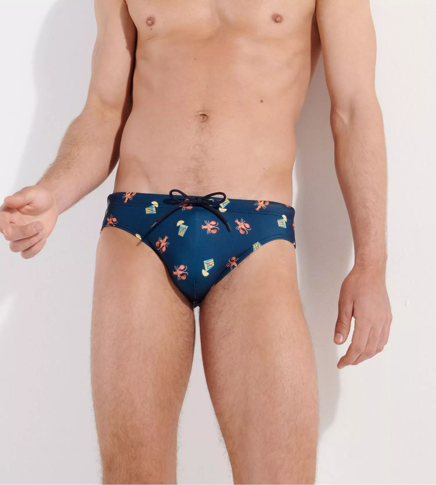 Hom Slip de Bain Mini Beach Club Navy - Imprimé Abstrait Bleu Marine et Blanc 3 Hom Slip de Bain Mini Beach Club Navy - Imprimé Abstrait Bleu Marine et Blanc