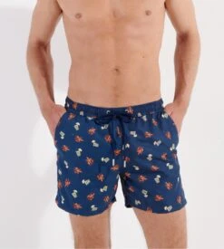 Short De Plage Imprimé Pour Homme Beach Club Bleu
