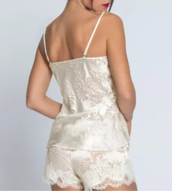 Lise Charmel Bellissime Amour Écru Nacre – Caraco en Viscose et Soie Dévorée -Lingerie Sipp bellissime amour caraco soie 0199 ecru nacre blanc 1