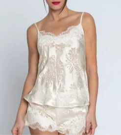 Lise Charmel Bellissime Amour Écru Nacre – Caraco en Viscose et Soie Dévorée -Lingerie Sipp bellissime amour caraco soie 0199 ecru nacre blanc 2