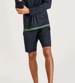 Calida DeepSleepWear Balancing Bermuda Dark Sapphire - Short de Nuit Thermorégulant en Jersey -Lingerie Sipp bermuda nui h dark sapphire bleu 5