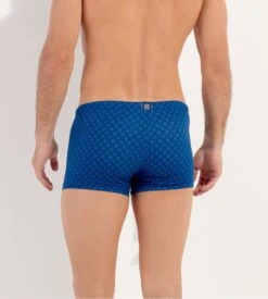 Hom Boxer De Bain Hendaye Bleu -Lingerie Sipp boxer bain bleu motifs geometriques 3