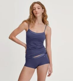 Calida Shorty Femme Bleu En Coton Ceinture Satinée Cate Cobalt Blue -Lingerie Sipp boxer dame cobalt blue 3