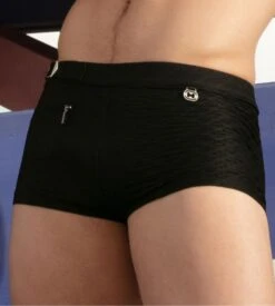 Hom Boxer De Bain Noir Ian Noir -Lingerie Sipp boxer de bain noir avec ceinture 3