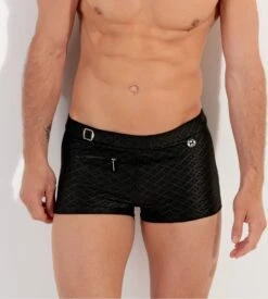 Hom Boxer De Bain Noir Ian Noir -Lingerie Sipp boxer de bain noir avec ceinture 6