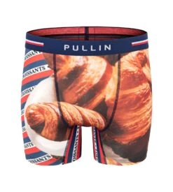 PULLIN Fashion Men's Boxer Love Croissants – Premium Stretch Lycra Mid-Thigh Underwear