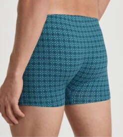 Calida Boxer Homme en Coton Supima Storm Blue – Collection Grafic Cotton Imprimé Géométrique -Lingerie Sipp boxer h ceinture recouverte 528 storm blue 5