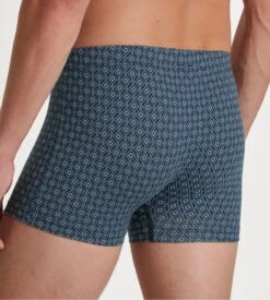 Calida Dark Sapphire Graphic Print – Supima Cotton Premium Men's Boxer -Lingerie Sipp boxer h ceinture recouverte dark sapphire bleu 3