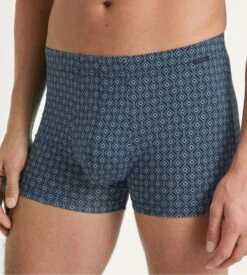 Calida Dark Sapphire Graphic Print – Supima Cotton Premium Men's Boxer -Lingerie Sipp boxer h ceinture recouverte dark sapphire bleu 4