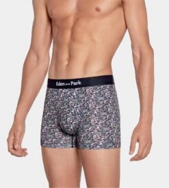 Eden Park Boxer Infinity Bleu Marine à Motif Floral – Sous-vêtement Chic en Coton Premium