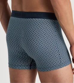 Calida Graphic Cotton Boxer Briefs - Dark Sapphire Blue Printed Supima Cotton -Lingerie Sipp boxer homme 479 dark sapphire bleu 2