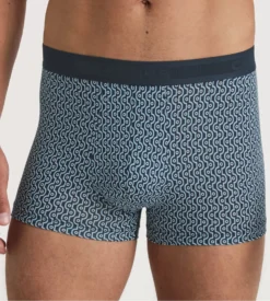 Calida Graphic Cotton Boxer Briefs - Dark Sapphire Blue Printed Supima Cotton