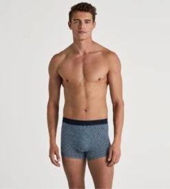 Calida Graphic Cotton Boxer Briefs - Dark Sapphire Blue Printed Supima Cotton -Lingerie Sipp boxer homme 479 dark sapphire bleu 4