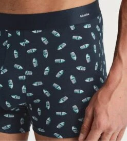 Calida Pond Green Cotton Code Design – Boxer Homme Imprimé Géométrique en Coton -Lingerie Sipp boxer homme 595 pond green 2