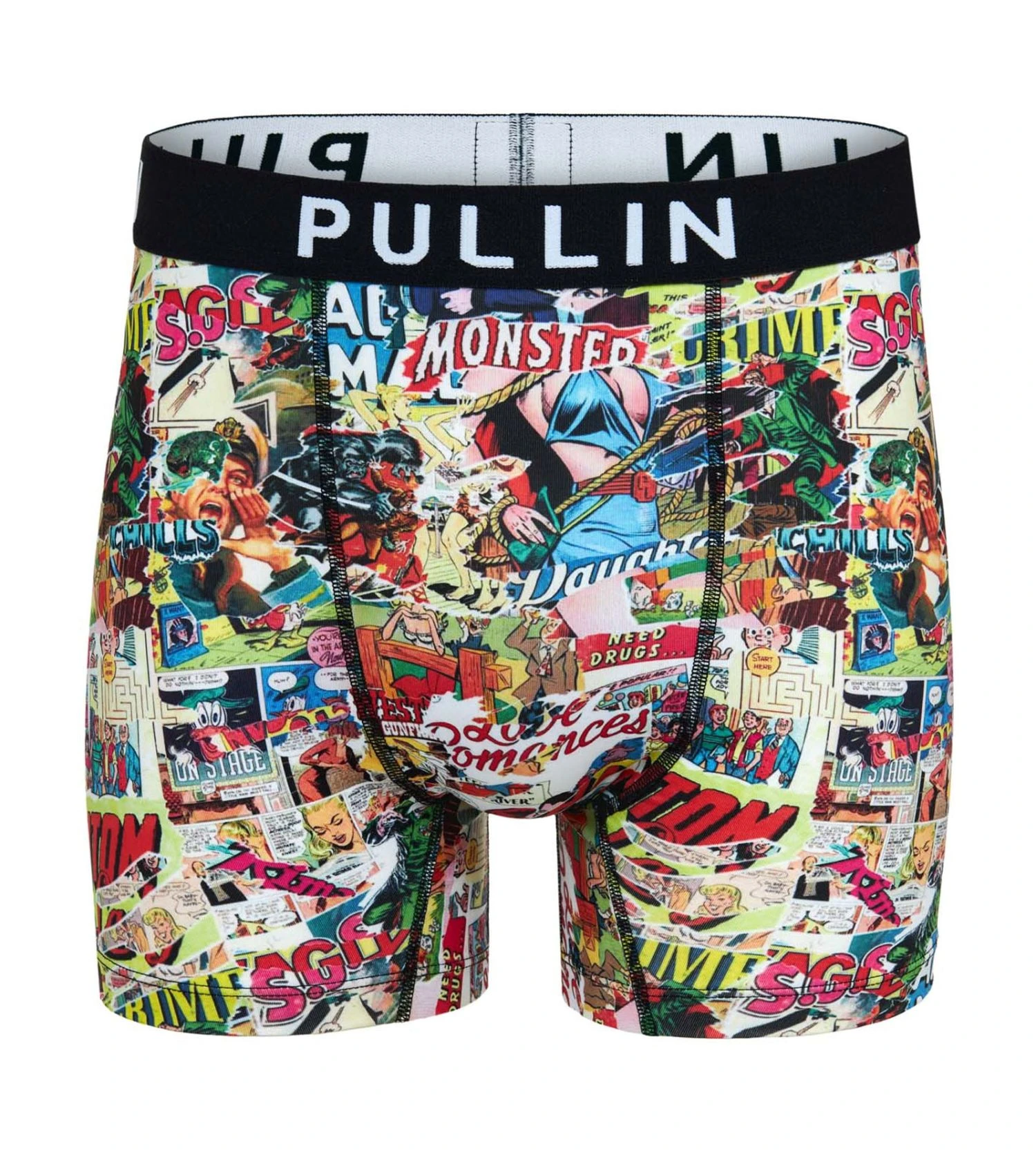 PULLIN Boxer Homme Fashion 2 Presse - Imprimé Journal Vintage & Ceinture Rouge Coupe Longue 3 PULLIN Boxer Homme Fashion 2 Presse - Imprimé Journal Vintage & Ceinture Rouge Coupe Longue
