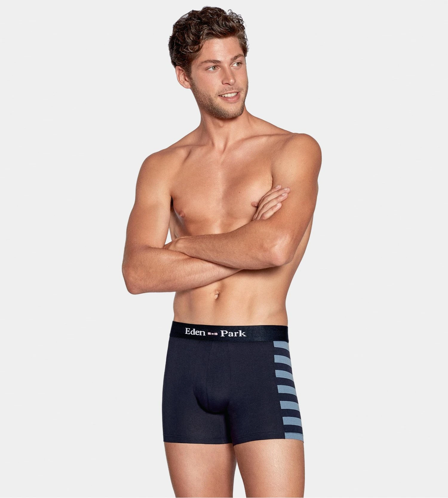 Eden Park Lot de 2 Boxers Rayé et Uni Bleu Marine – Coton Stretch Premium 4 Eden Park Lot de 2 Boxers Rayé et Uni Bleu Marine – Coton Stretch Premium – Image 2