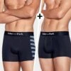 Eden Park Lot de 2 Boxers Rayé et Uni Bleu Marine – Coton Stretch Premium -Lingerie Sipp boxer homme lot de 2 bl058 infinity marine