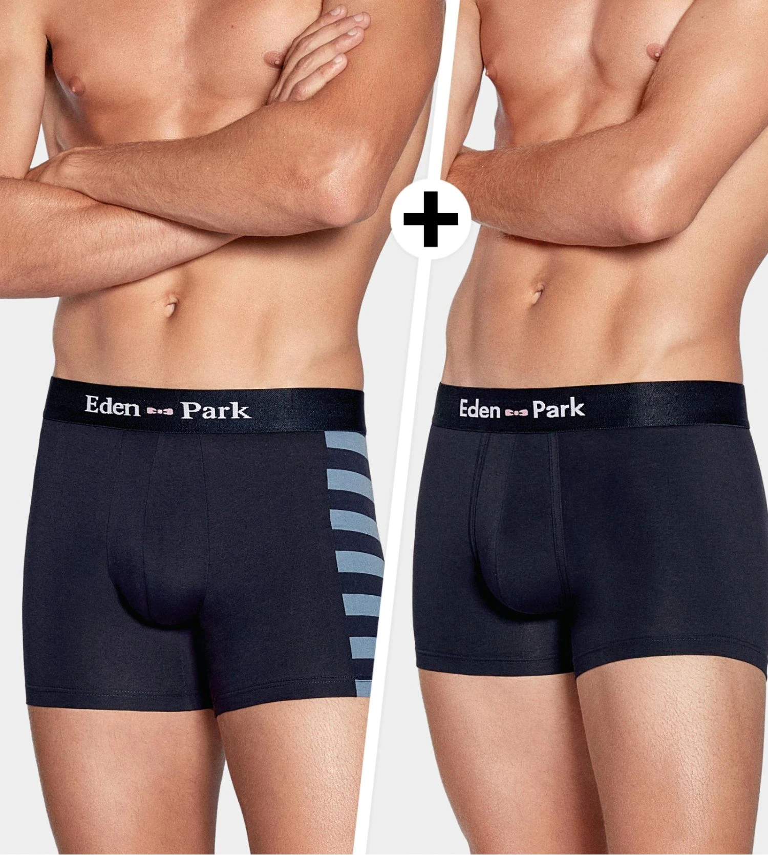 Eden Park Lot de 2 Boxers Rayé et Uni Bleu Marine – Coton Stretch Premium 3 Eden Park Lot de 2 Boxers Rayé et Uni Bleu Marine – Coton Stretch Premium