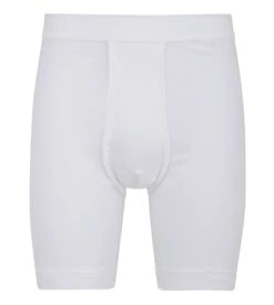 Calida Classic Cotton 1:1 Boxer Long Homme Blanc – Caleçon Long avec Ouverture en Coton à Côtes -Lingerie Sipp boxer long homme classic cotton 1 1 blanc 01 1