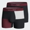 Eden Park Lot de 2 Boxers en Coton Premium Marine/Bordeaux – Motif Carreaux et Uni
