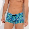Hom Boxer De Bain Imprimé Surf Marbella Bleu -Lingerie Sipp boxer marbella imprime planches de surfs