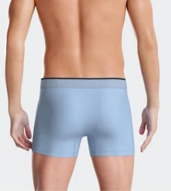 Eden Park Lot de 2 Boxers Homme en Coton Stretch – Bleu Ciel Uni et Rayures Marines -Lingerie Sipp boxer raye lot de 2 muscaris 2