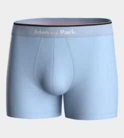 Eden Park Lot de 2 Boxers Homme en Coton Stretch – Bleu Ciel Uni et Rayures Marines -Lingerie Sipp boxer raye lot de 2 muscaris 6