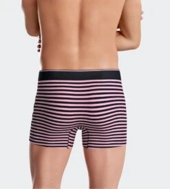 Eden Park Boxer en Coton Stretch Rayé Rose, Noir et Blanc – Sous-vêtement Chic et Sport -Lingerie Sipp boxer rayures rose 2