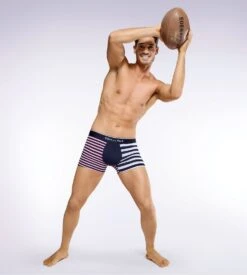 Eden Park Boxer en Coton Stretch Rayé Rose, Noir et Blanc – Sous-vêtement Chic et Sport -Lingerie Sipp boxer rayures rose 5