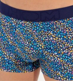 Hom Boxer Buddy - Imprimé Feuilles Multicolores sur Fond Marine - Boxer Confort en Microfibre -Lingerie Sipp buddy boxer h i023 multico print multicolore 2