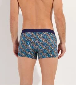 Hom Boxer Buddy - Imprimé Feuilles Multicolores sur Fond Marine - Boxer Confort en Microfibre -Lingerie Sipp buddy boxer h i023 multico print multicolore 3