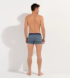 Hom Boxer Buddy - Imprimé Feuilles Multicolores sur Fond Marine - Boxer Confort en Microfibre -Lingerie Sipp buddy boxer h i023 multico print multicolore 4