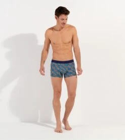 Hom Boxer Buddy - Imprimé Feuilles Multicolores sur Fond Marine - Boxer Confort en Microfibre -Lingerie Sipp buddy boxer h i023 multico print multicolore 6