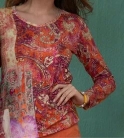 T Shirt Manches Longues Cachemire En Fete Orange 10 T Shirt Manches Longues Cachemire En Fete Orange -Lingerie Sipp cachemire en fete tshirt ml orange 2