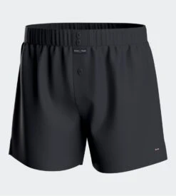 Eden Park Caleçon Flottant Uni Bleu Marine – Boxer en Coton Doux à Bouton Avant